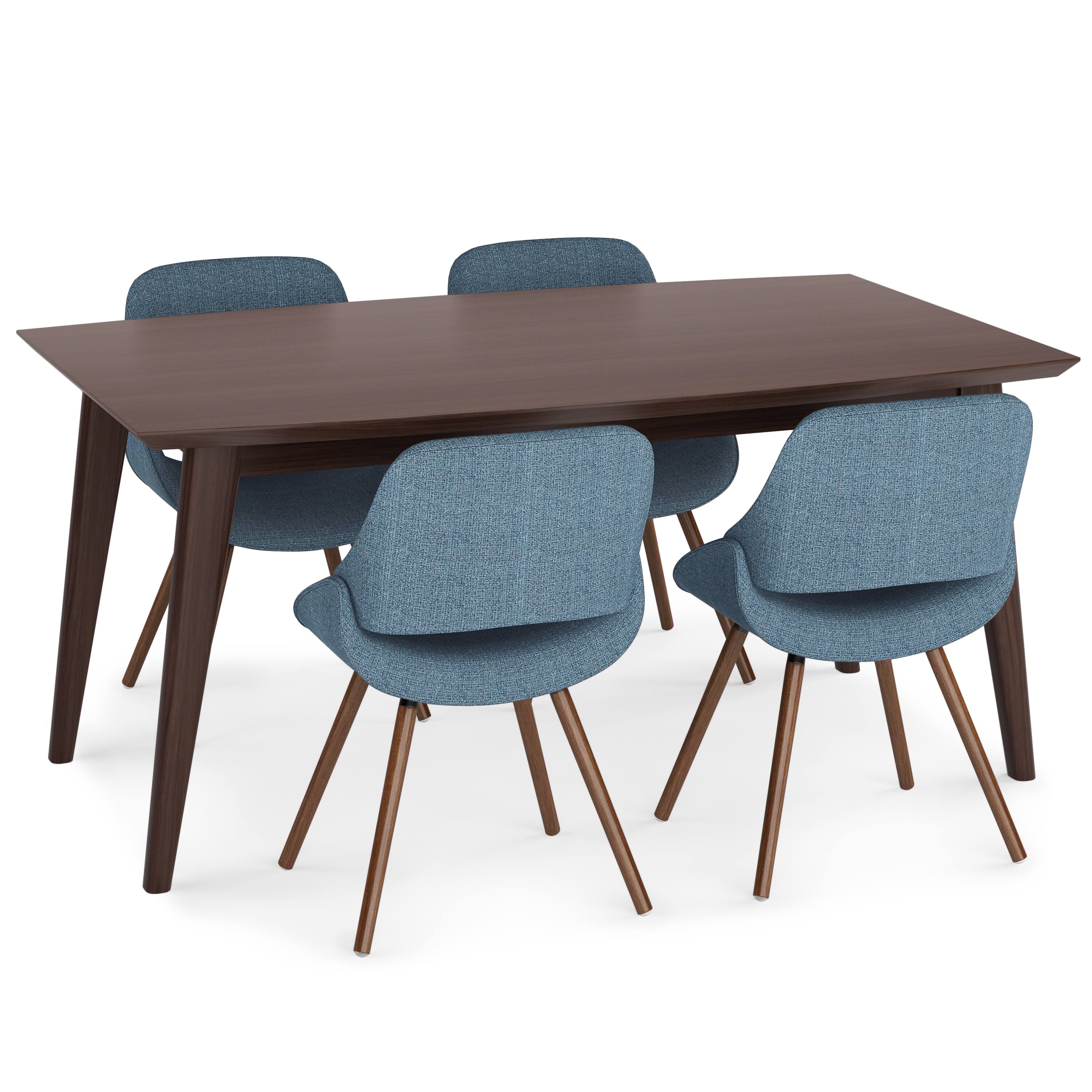 Alt View 2. Simpli Home - Malden / Draper 5-Piece Dining Set - Denim Blue.