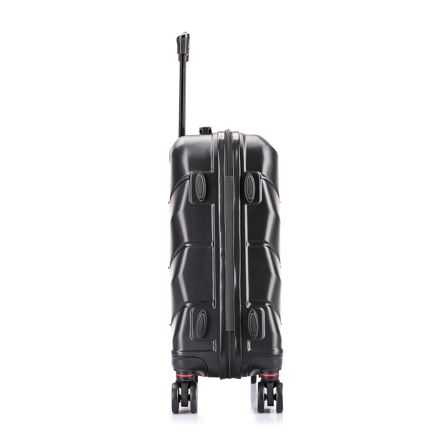 Alt View 3. DUKAP - Zonix Lightweight Hardside Spinner Luggage 20" carry-on - BLACK.