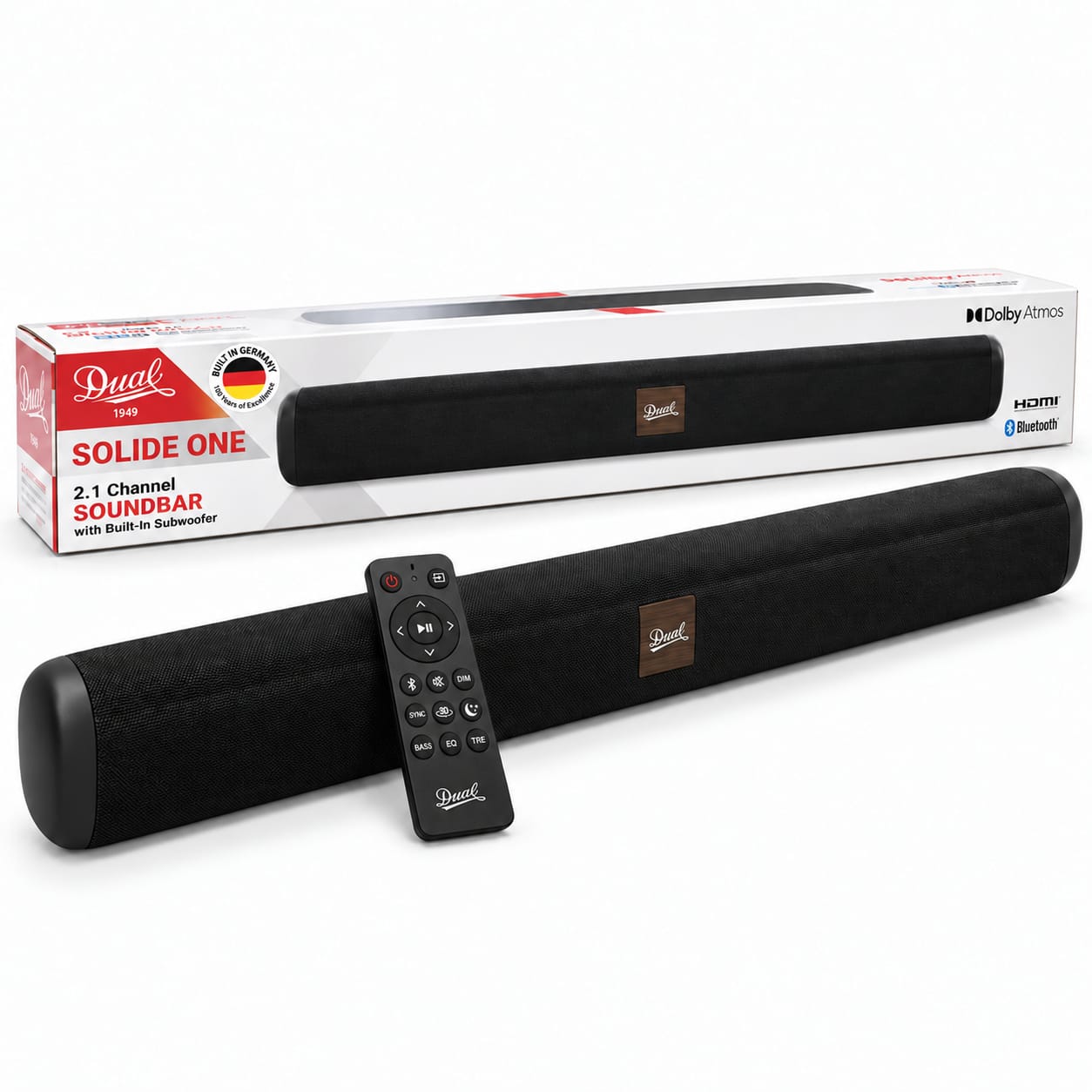 Dual - Heritage Solide One Soundbar | Made in Germany | Dolby Atmos | Bluetooth - Black