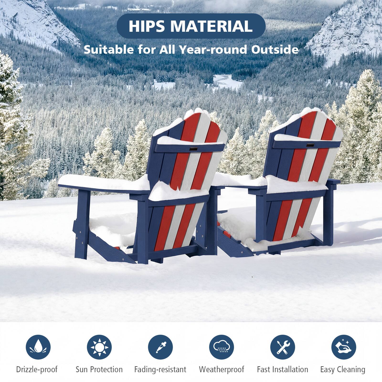 HIPS MATERIAL  
Suitable for All Year-round Outside  

- Drizzle-proof  
- Sun Protection  
- Fading-resistant  
- Weatherproof  
- Fast Installation  
- Easy Cleaning