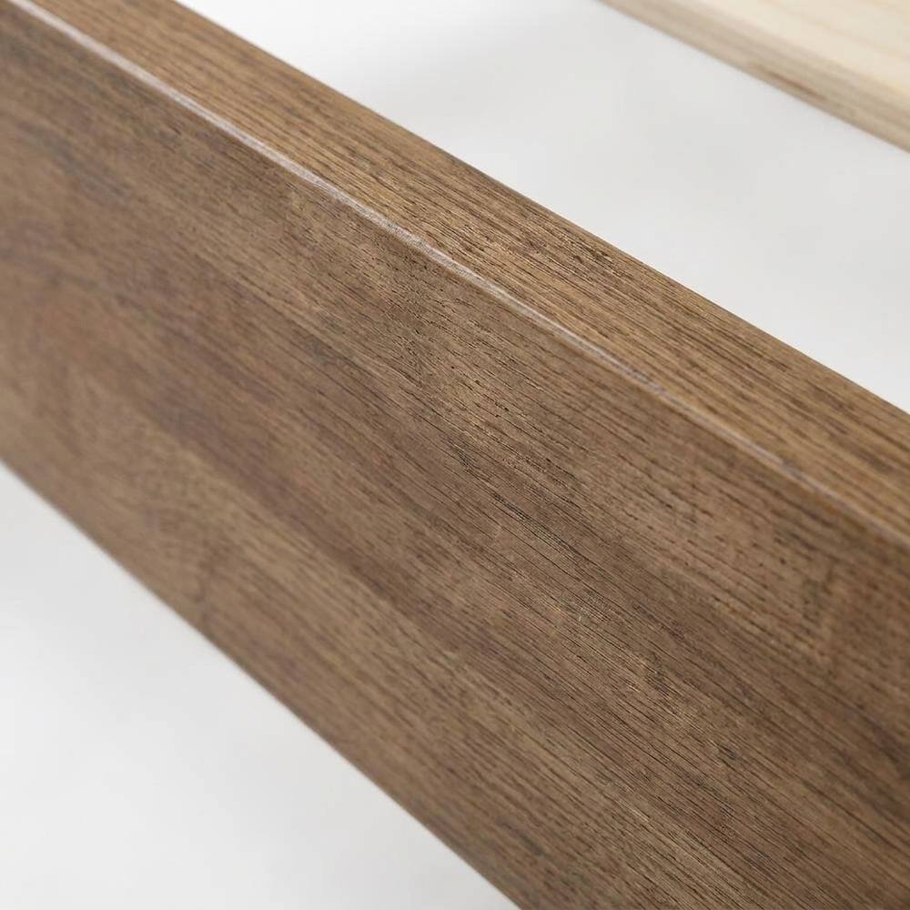 Alt View 2. FurniFact - Solid Wood Platform Bed, Headboard & Footboard with Storage - Barnwood.