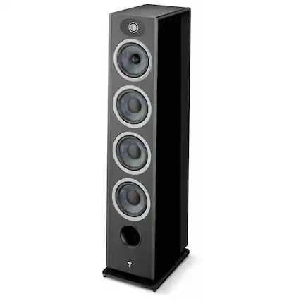 Front. Focal - Focal Vestia No3 Slender 3-Way Floorstanding Loudspeaker finished in Black - Sold Individually - Black/Gray.