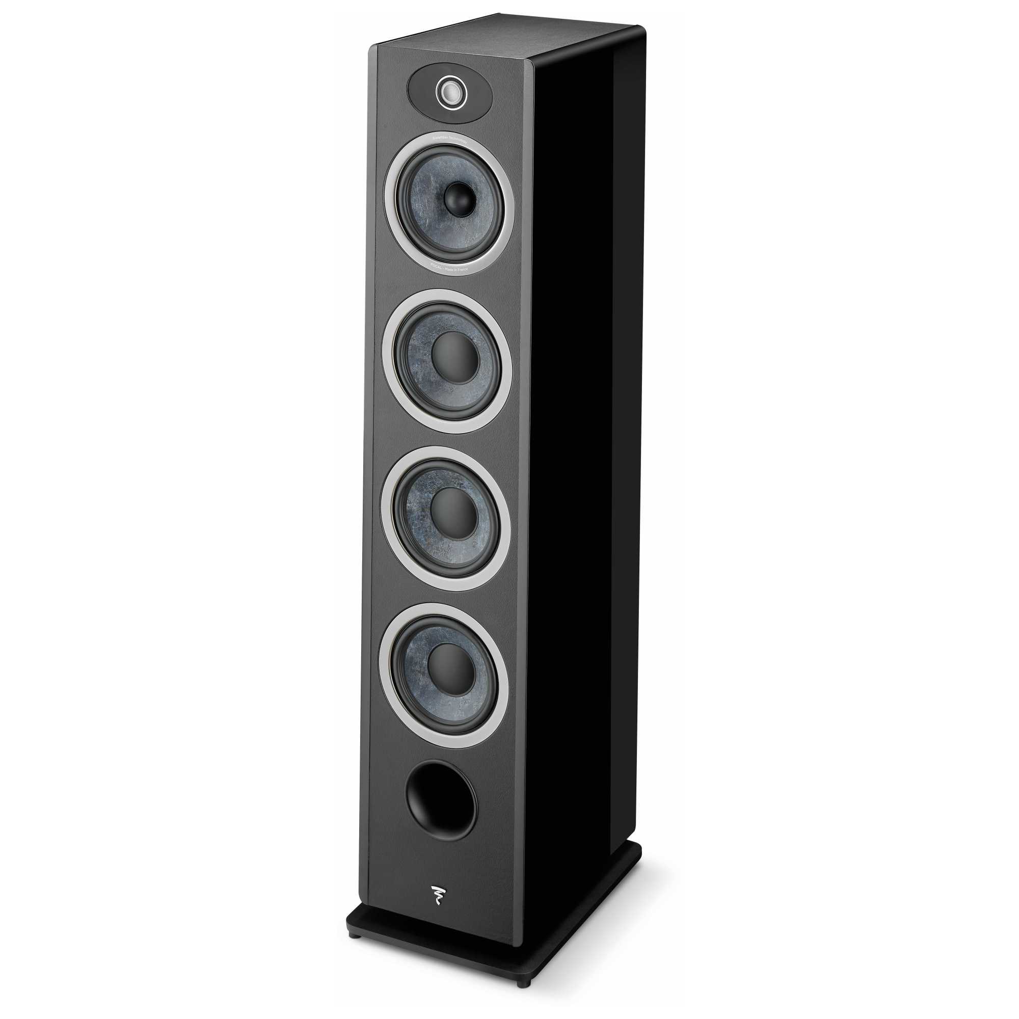 Front. Focal - Focal Vestia No3 Slender 3-Way Floorstanding Loudspeaker finished in Black - Sold Individually - Black/Gray.