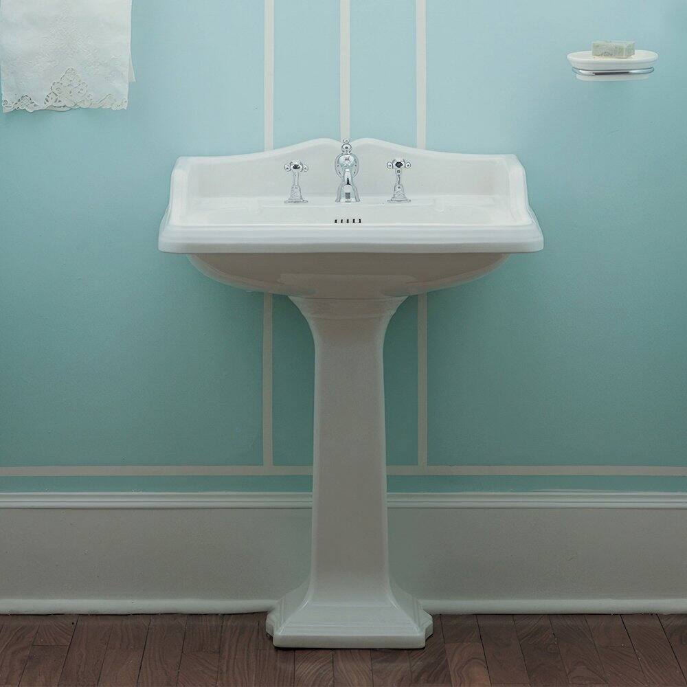 Left. Whitehaus - Isabella Collection Traditional Pedestal - White.