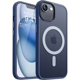 Entronix - Magnetic Case for iPhone 16E - Translucent Frosted Matte Finish - Navy Blue