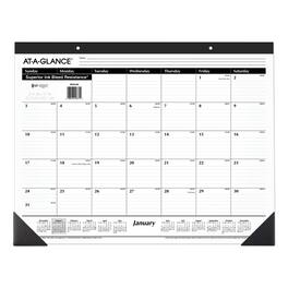 AT-A-GLANCE - Ruled Desk Pad 22 x 17 White Sheets Black Binding Black Corners 12 Month Jan to Dec 2026
