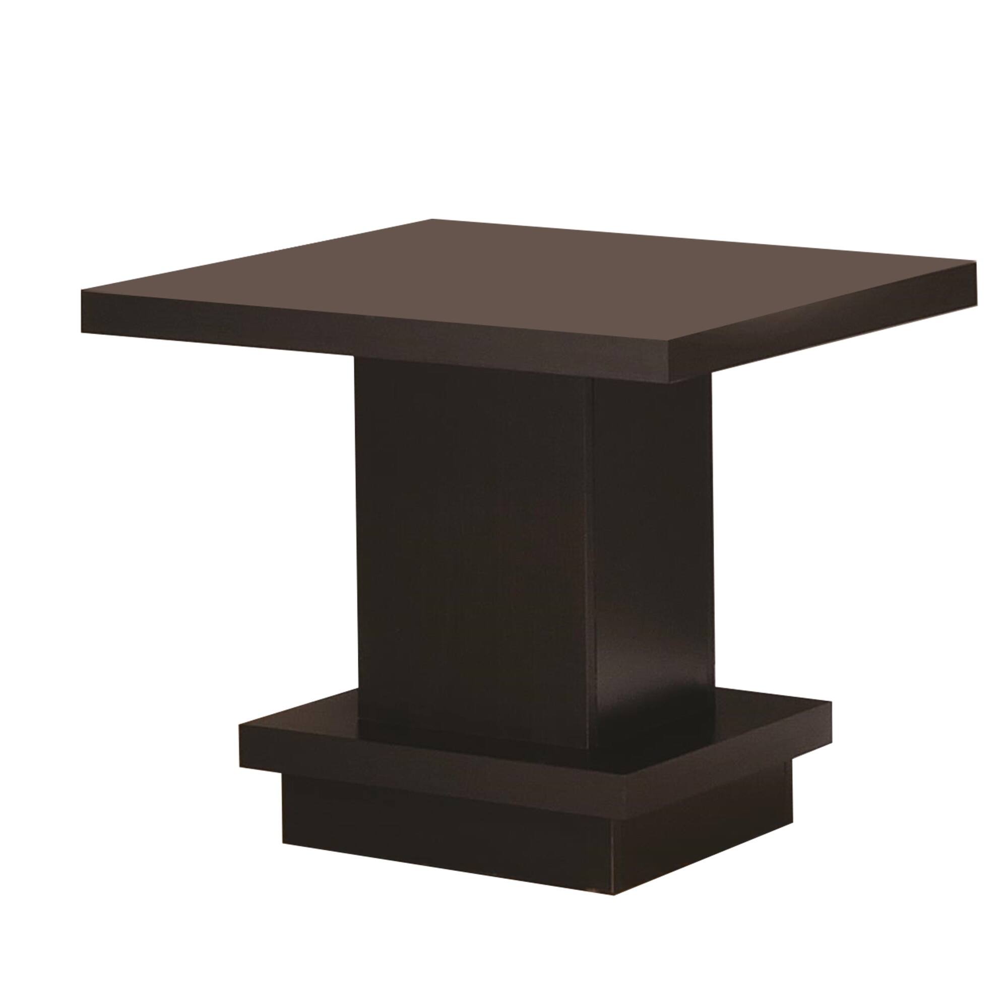 Alt View 3. Manhattan Lane - Contemporary End Table With Pedestal Base - Brown.