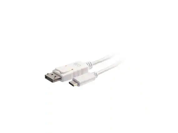 Front. Cables to Go - C2G 26882 USB-C to DisplayPort Adapter Cable 4K 30Hz, White (12 Feet, 3.65 Meters).
