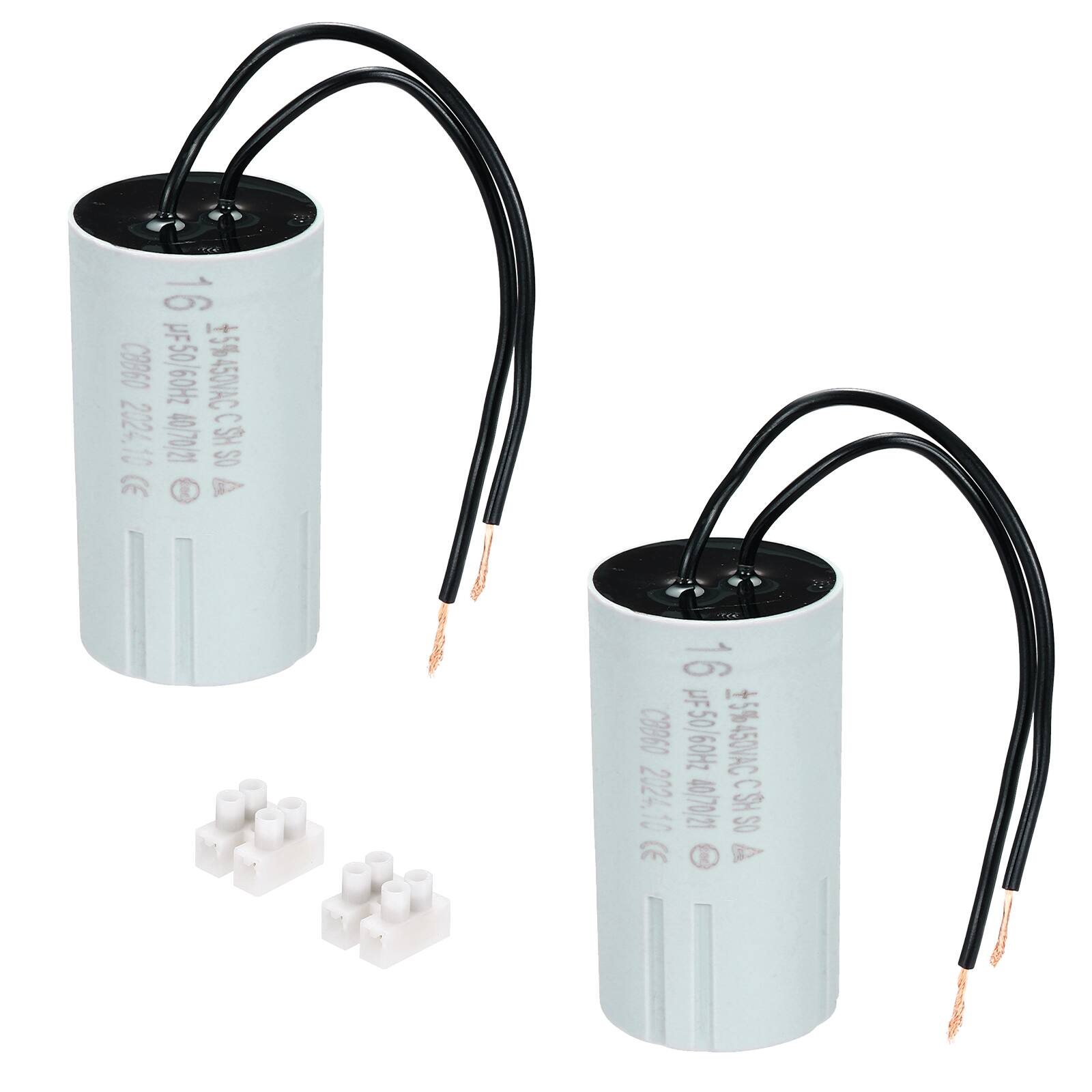 Unique Bargains - 2pcs 16uF CBB60 Running Capacitor, AC 450V 2 Wires 50/60Hz Cylinder 69x36mm for Water Pumps, Washing Machines - Gray price history on PriceWatchPro