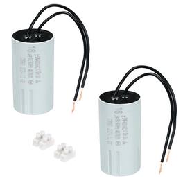 Unique Bargains - 2pcs 16uF CBB60 Running Capacitor, AC 450V 2 Wires 50/60Hz Cylinder 69x36mm for Water Pumps, Washing Machines - Gray