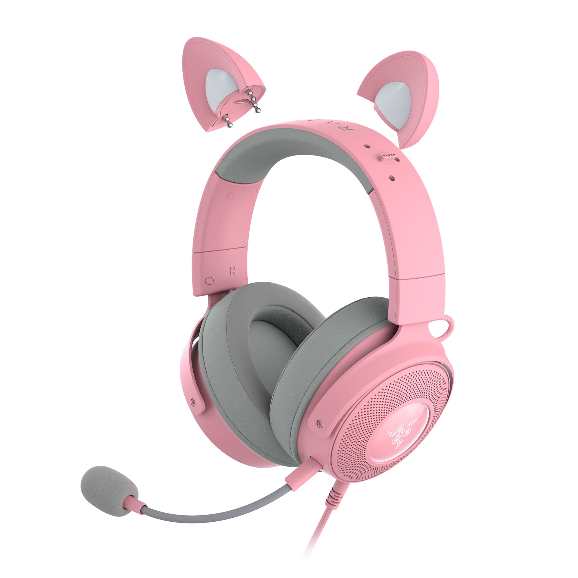 Alt View 17. Razer - Kraken Kitty V2 Pro Wired Over-the-Ear Gaming Headset for PC, Mac, and Playstation - Quartz Pink.