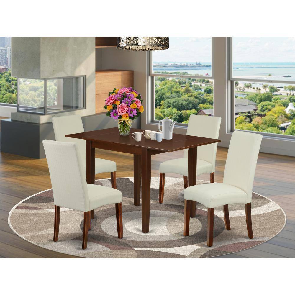 Angle. East West Furniture - Dining Room Set Mahogany - Brown.