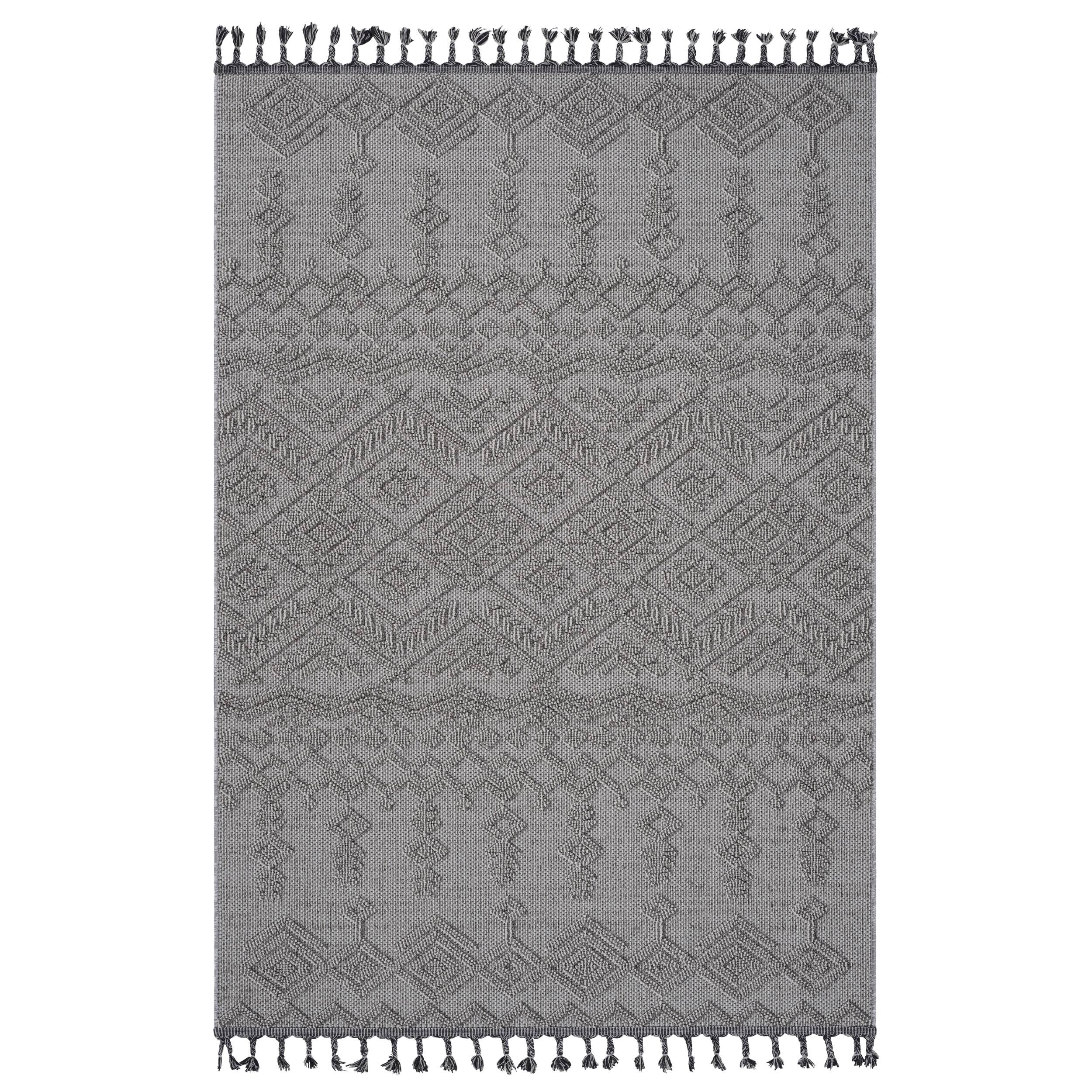 Front. TinyHomie - Collection 5X7 White/White/Traditional Indoor/Outdoor Area Rug - White.