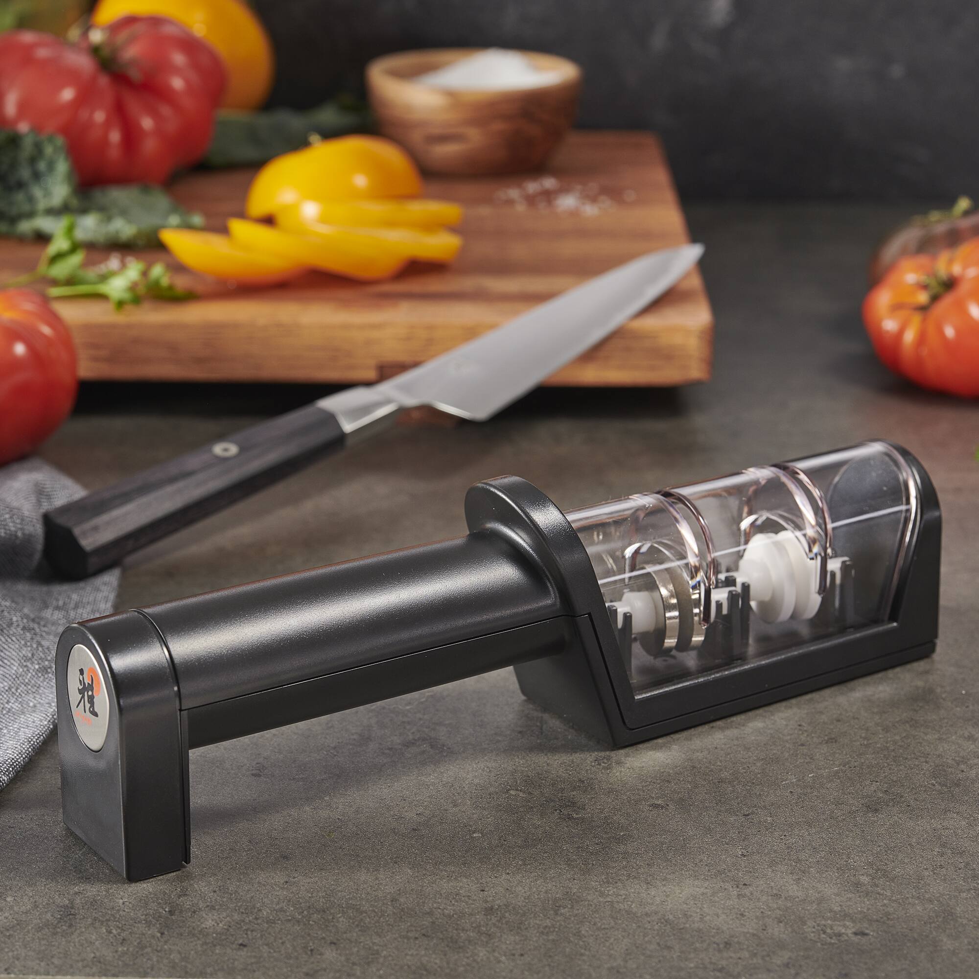 Alt View 5. Miyabi - Miyabi 2-stage Diamond/Ceramic Handheld Knife Sharpener - Black.