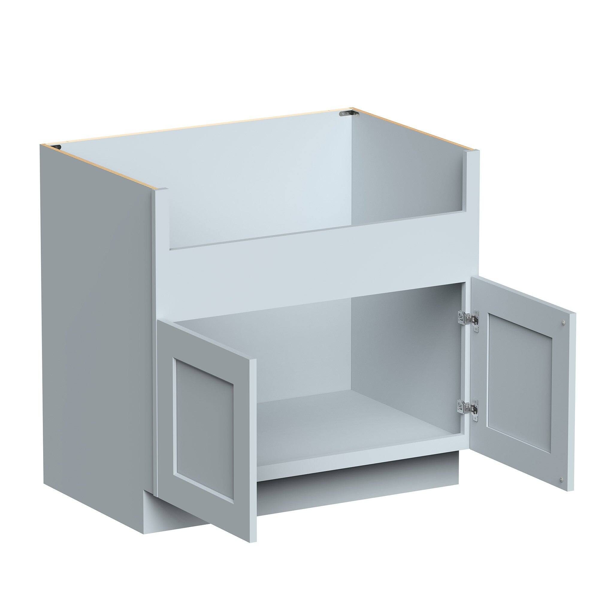 Alt View 2. Boyel Living - 36in.W x24in.D x34.5in.H DOVE GREY FARMHOUSE SINK CABINET Fully assembled Cabinet With Two HDF Doors - Gray.