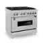 Left. ZLINE - ZLINE 36 in. Legacy Dual Fuel Range w/ 6 Burners & Oven in Satin Stainless Steel (RAS-SN-36) - Stainless Steel.