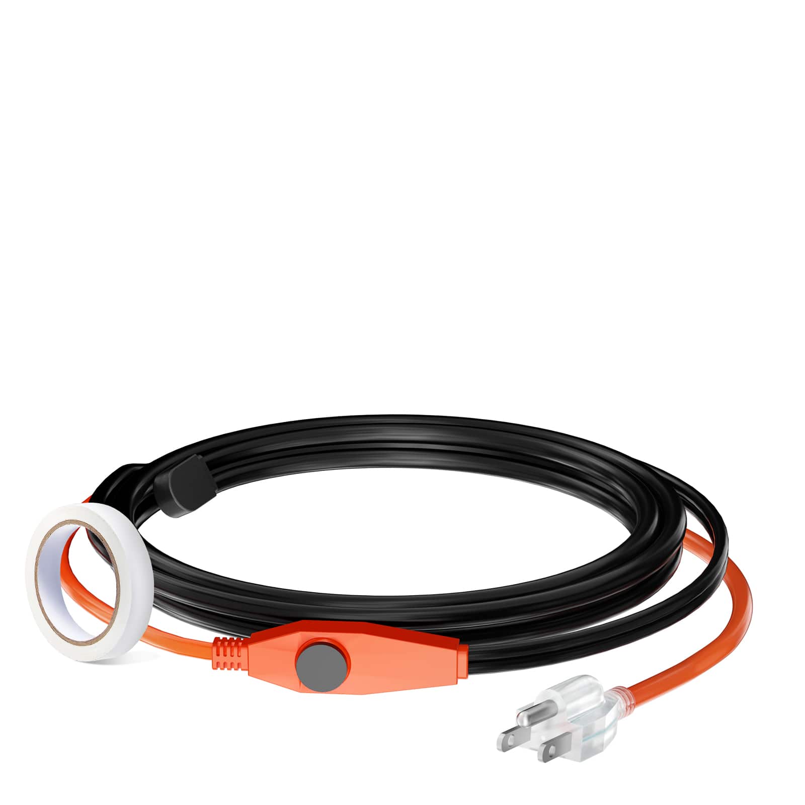 VEVOR - Pipe Heating Cable, 6FT 7W/FT Heat Tape for Pipes with Built-in Thermostat, Water Pipe Heat Cable Protects PVC Hose - Black;Orange price history on PriceWatchPro