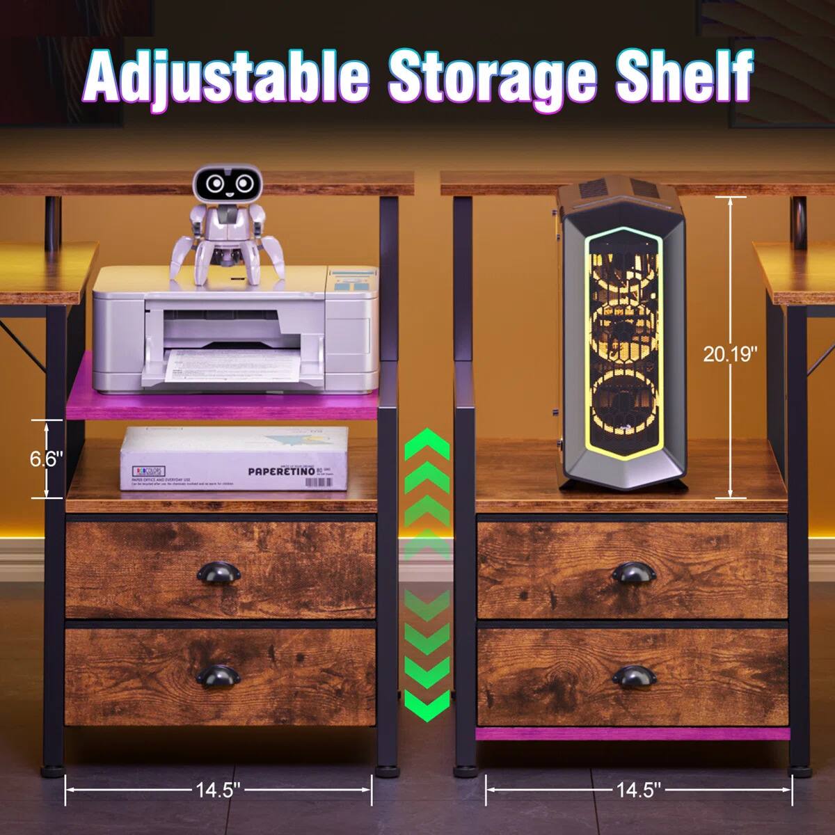 Adjustable Storage Shelf  
20.19" x 6.6" x 14.5"