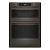 KitchenAid - 30-inch Smart Built-In Electric Double Wall Combination with Microwave and Assisted Cooking Modes - Black Ore