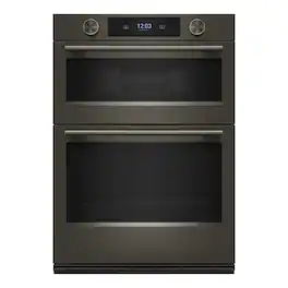 KitchenAid - 30" Smart Built-In Electric Double Wall Combination with Microwave and Assisted Cooking Modes - Black Ore