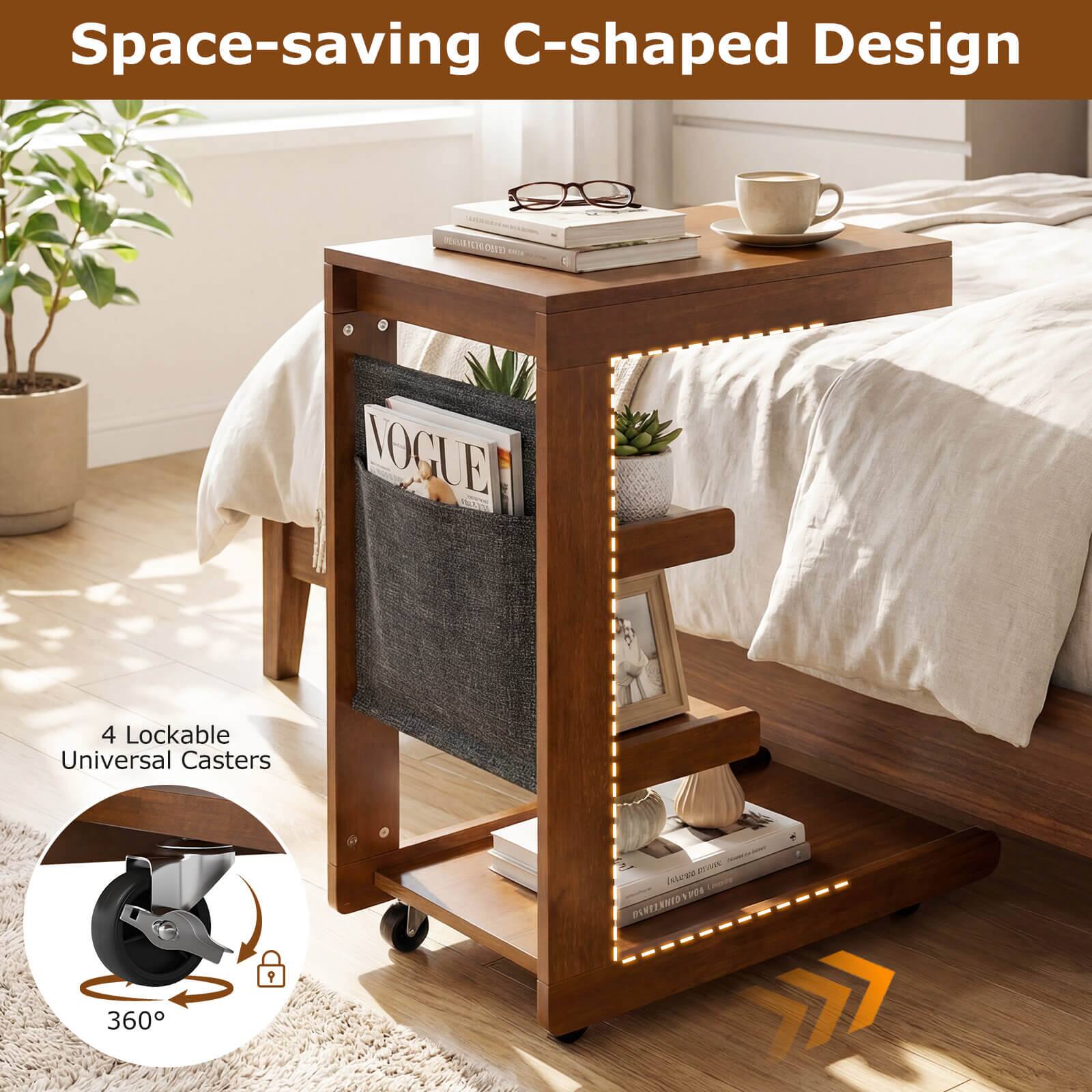 Space-saving C-shaped Design

OV1S NVOGUE

4 Lockable Universal Casters

360°