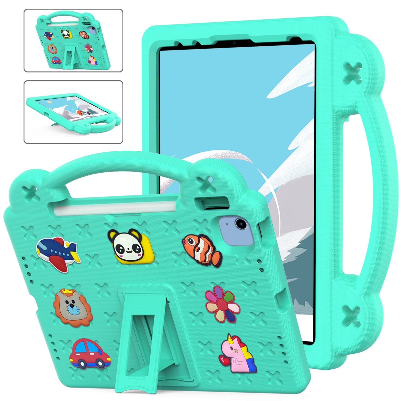 "UUCOVER - Kids Case for iPad (A16) 11-inch 2025 /iPad 10th Gen 10.9"" 2022,Shockproof EVA Case Handle Adjustable Stand Cover - Mint" price history on PriceWatchPro