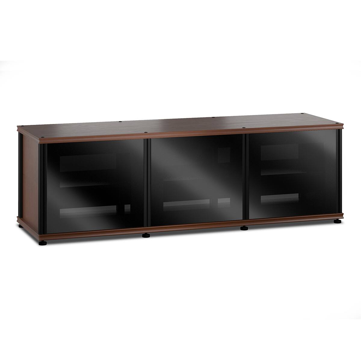 Front. Salamander Designs - Salamander Designs Synergy 237 Triple AV Cabinet (American Cherry with Black Glass & Black Posts) - Cherry/Black.