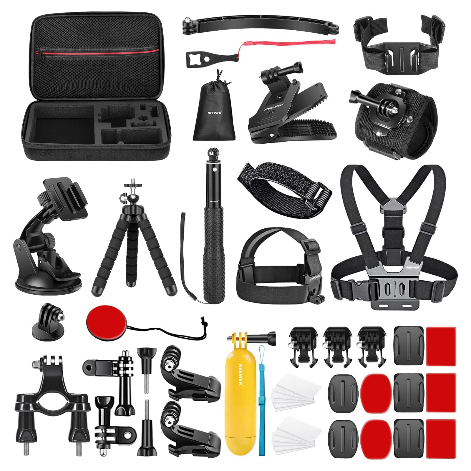 Neewer - 50-in-1 Action Camera Accessory Kit - for GoPro Hero, DJI Osmo, Insta360 & Most Action Cams