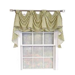 RLF Home - Little Treasure 3-S Victory 100% Cotton Tab Top Swag Window Curtain 54" x 25" - Yellow