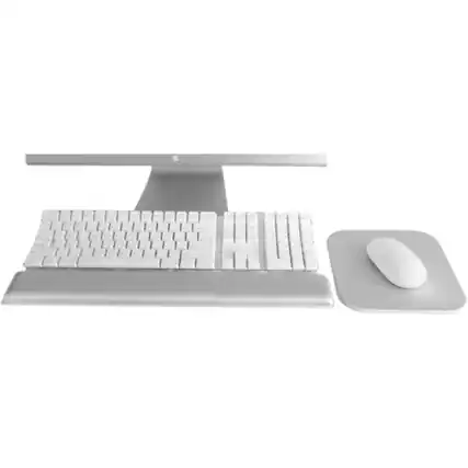 Front. Rain Design - Rain Design mRest Wrist Rest & Mouse Pad - Silver - Gel-filled wrist rest with lycra material offers superior comfort - Silver.