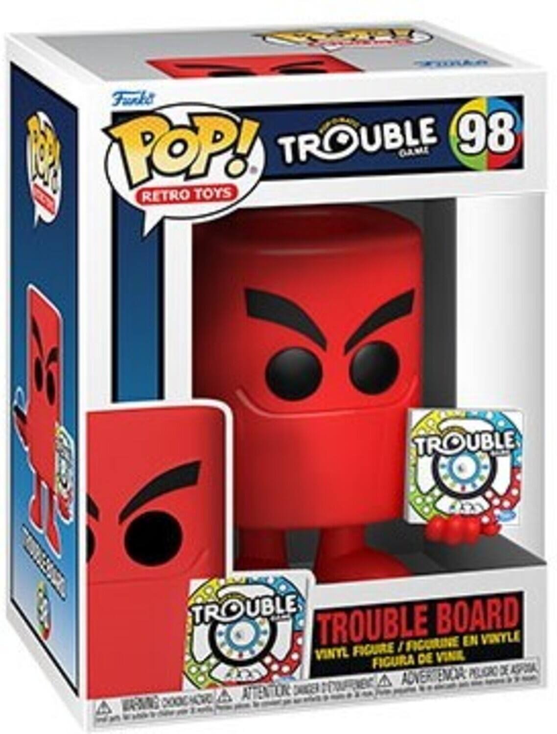 Furke y POP! TROUBLE GAME 98 RETRO TOYS TROUBLE TROUBLE TROUBLE BOARD FIGURINE EN VINYLE FIGURE I VINTE DE VINK FIGURA ASFOA OVERENCA PELISGRO x AOTRNE A ADV ATTENTION DEICER COOCHC A N