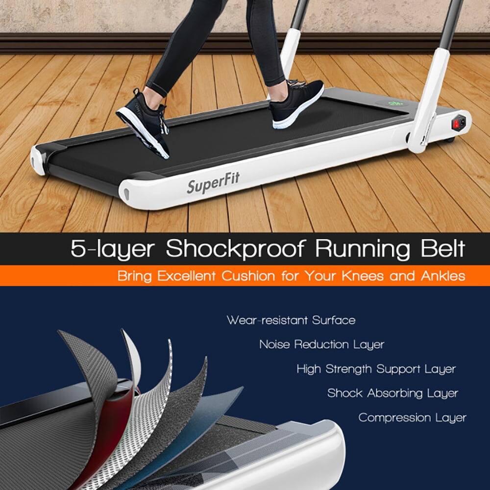 SuperFit 5-layer Shockproof Running Belt  
Bring Excellent Cushion for Your Knees and Ankles  

- Wear-resistant Surface  
- Noise Reduction Layer  
- High Strength Support Layer  
- Shock Absorbing Layer  
- Compression Layer