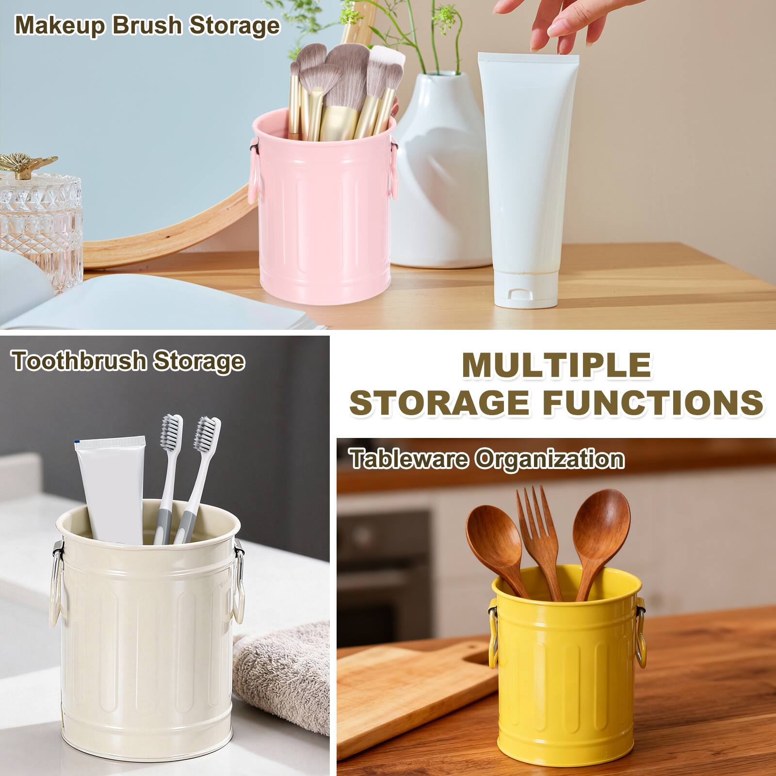 Makeup Brush Storage  
Toothbrush Storage  
MULTIPLE STORAGE FUNCTIONS  
Tableware Organization