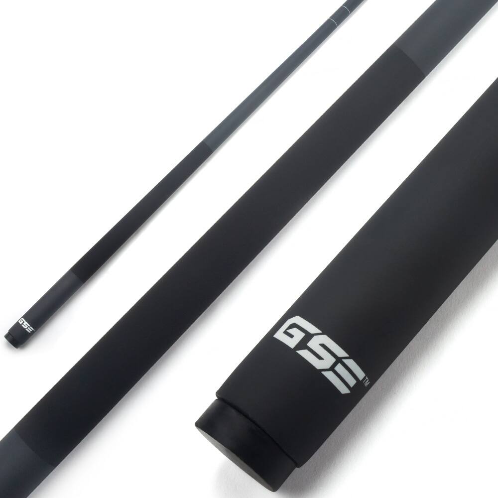 GSE Games & Sports Expert - 58" 2-Piece Matte Fiberglass Graphite Composite Billiard Pool Cue Stick for Men/Women - 21oz - Black