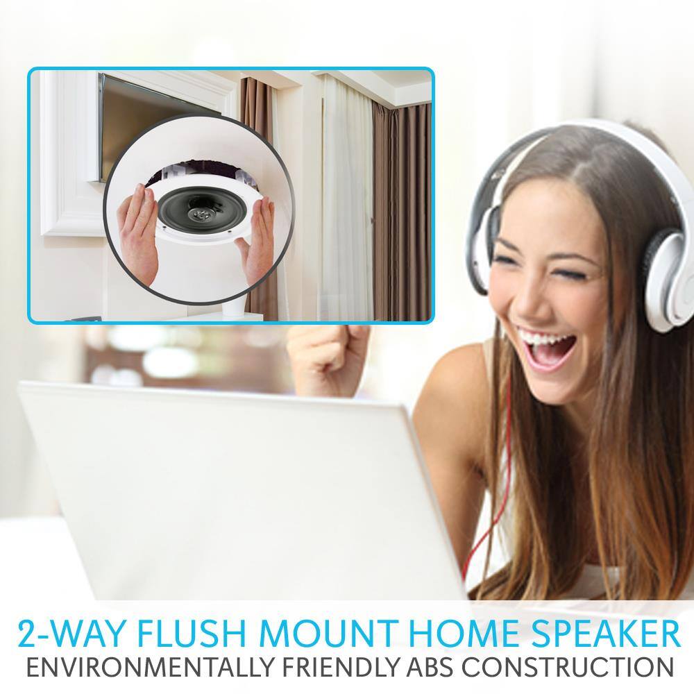 2-WAY FLUSH MOUNT HOME SPEAKER  
ENVIRONMENTALLY FRIENDLY ABS CONSTRUCTION