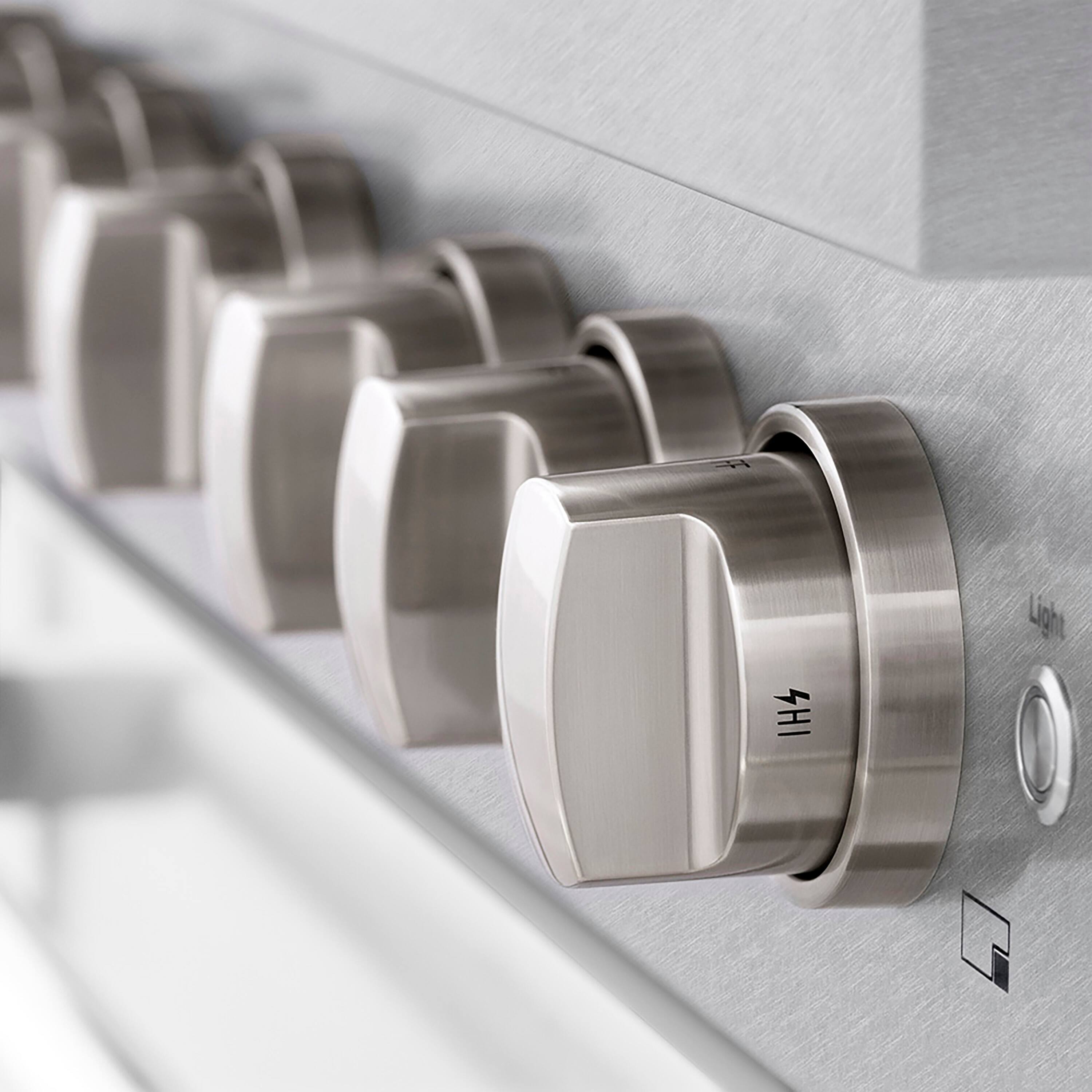 Alt View 3. ZLINE - ZLINE 36 in. 5.2 cu. ft. Freestanding Paramount Dual Fuel Range with DuoPro Cooktop in Satin Steel with White Matte Door - White Matte.