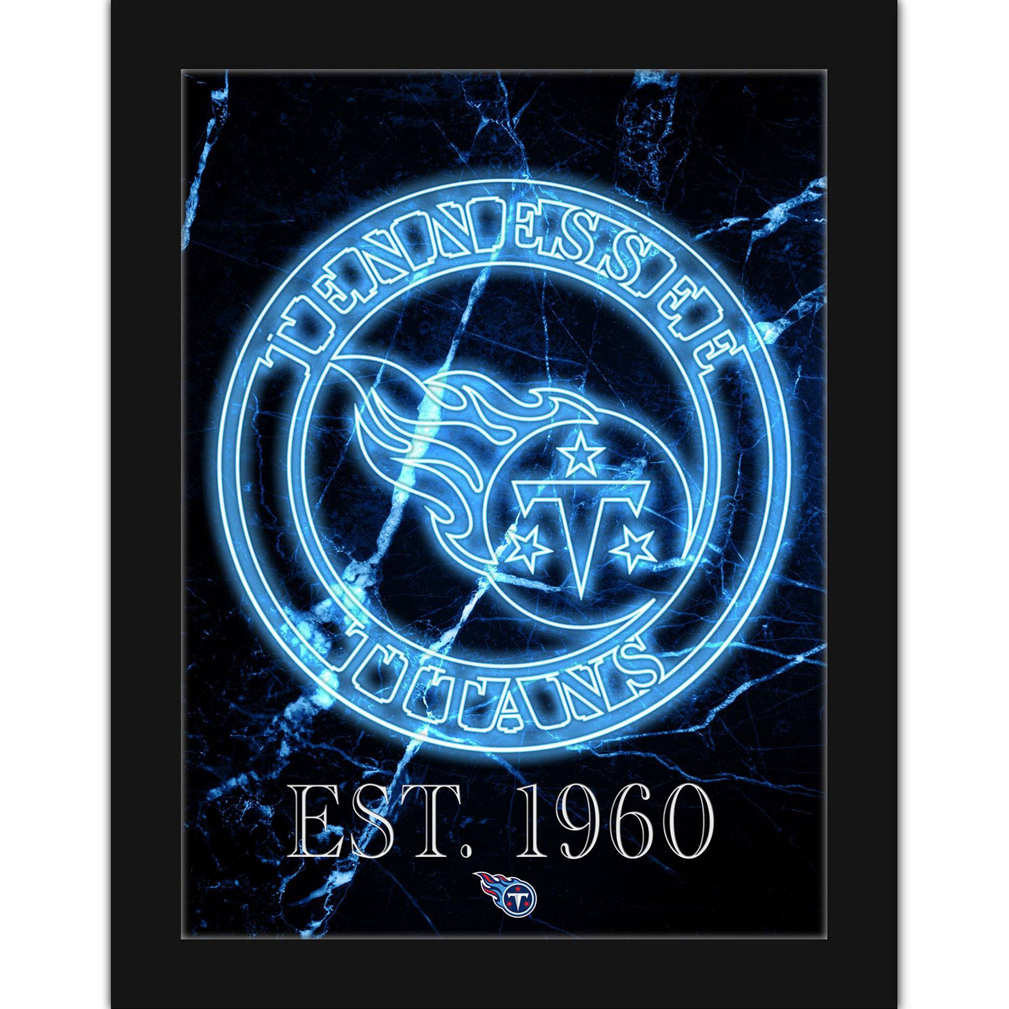 Black Tennessee Titans 12'' x 16'' Framed Circle Logo Print