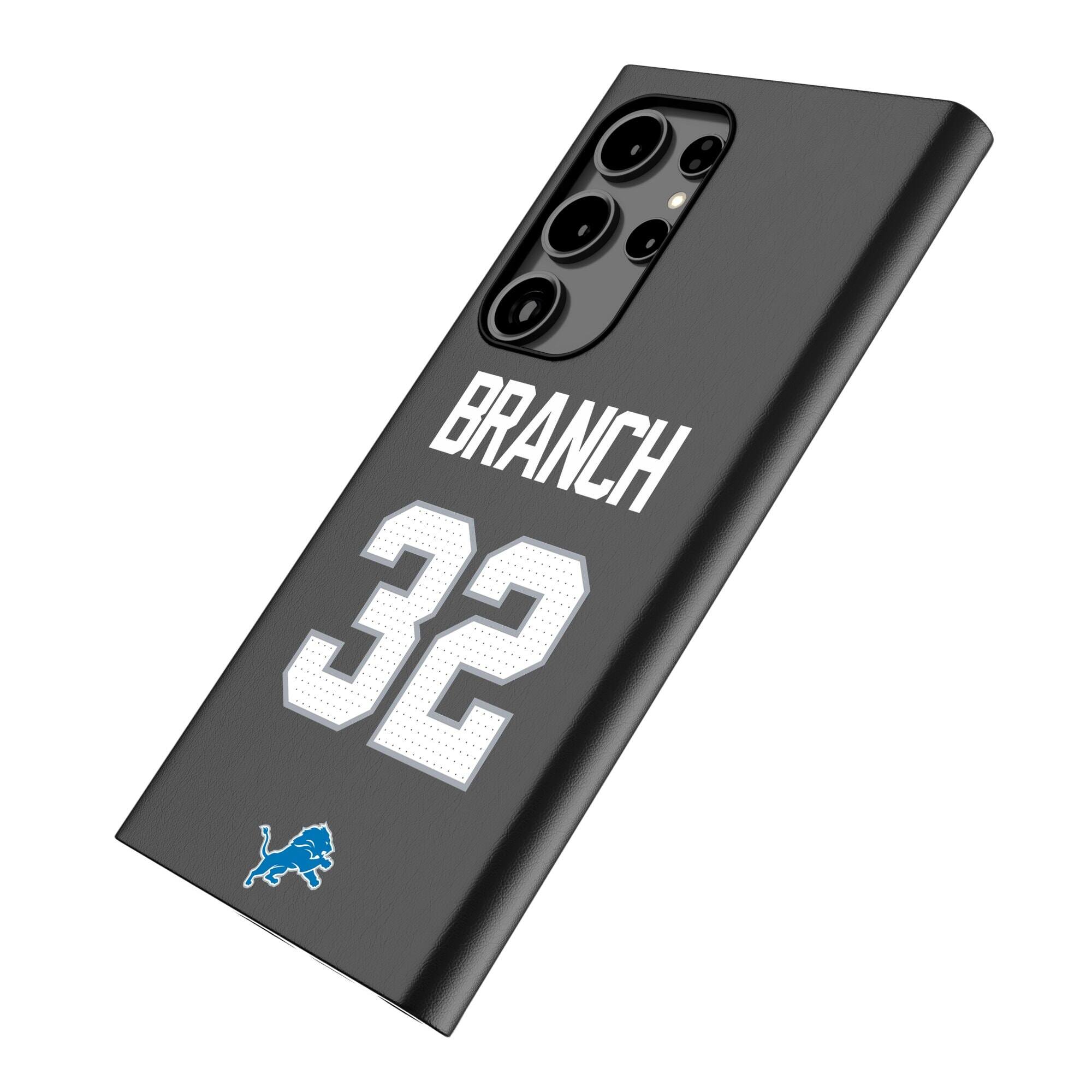 Alt View 1. Keyscaper - Brian Branch Black Detroit Lions Galaxy Magnetic Bump Case - S24 Ultra - Black.
