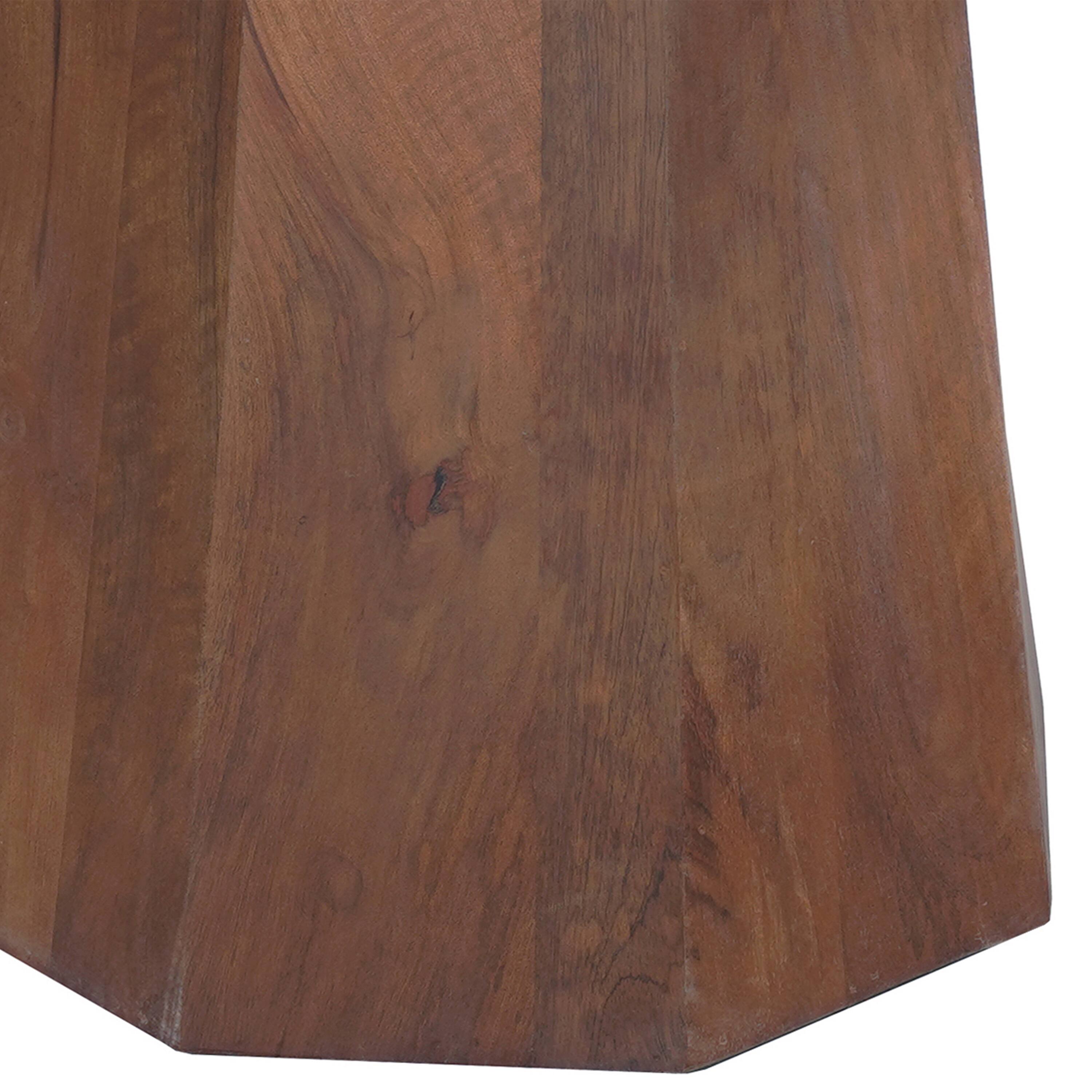Back. Manhattan Lane - Koi Dining Table | 42" Round Top | Handmade | Octagonal Pedestal Base - Brown.