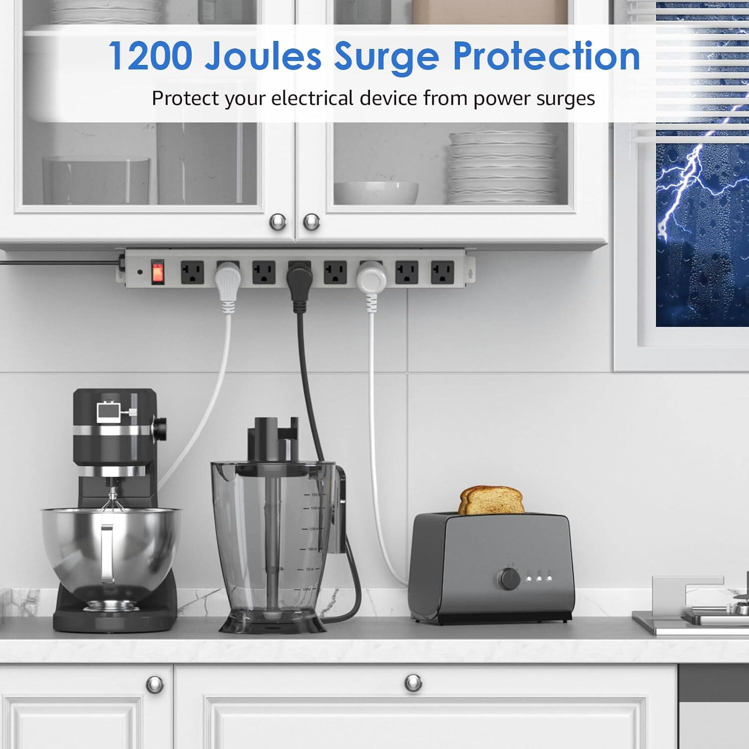 1200 Joules Surge Protection  
Protect your electrical device from power surges