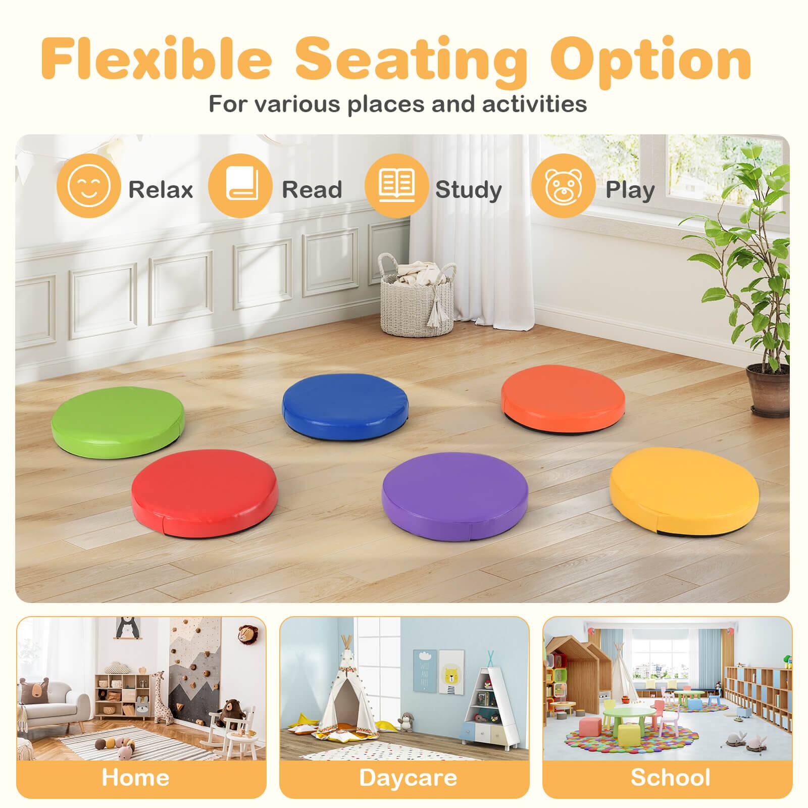 Flexible Seating Option  
For various places and activities  

Relax  
Read  
Study  
Play  

Home  
Daycare  
School