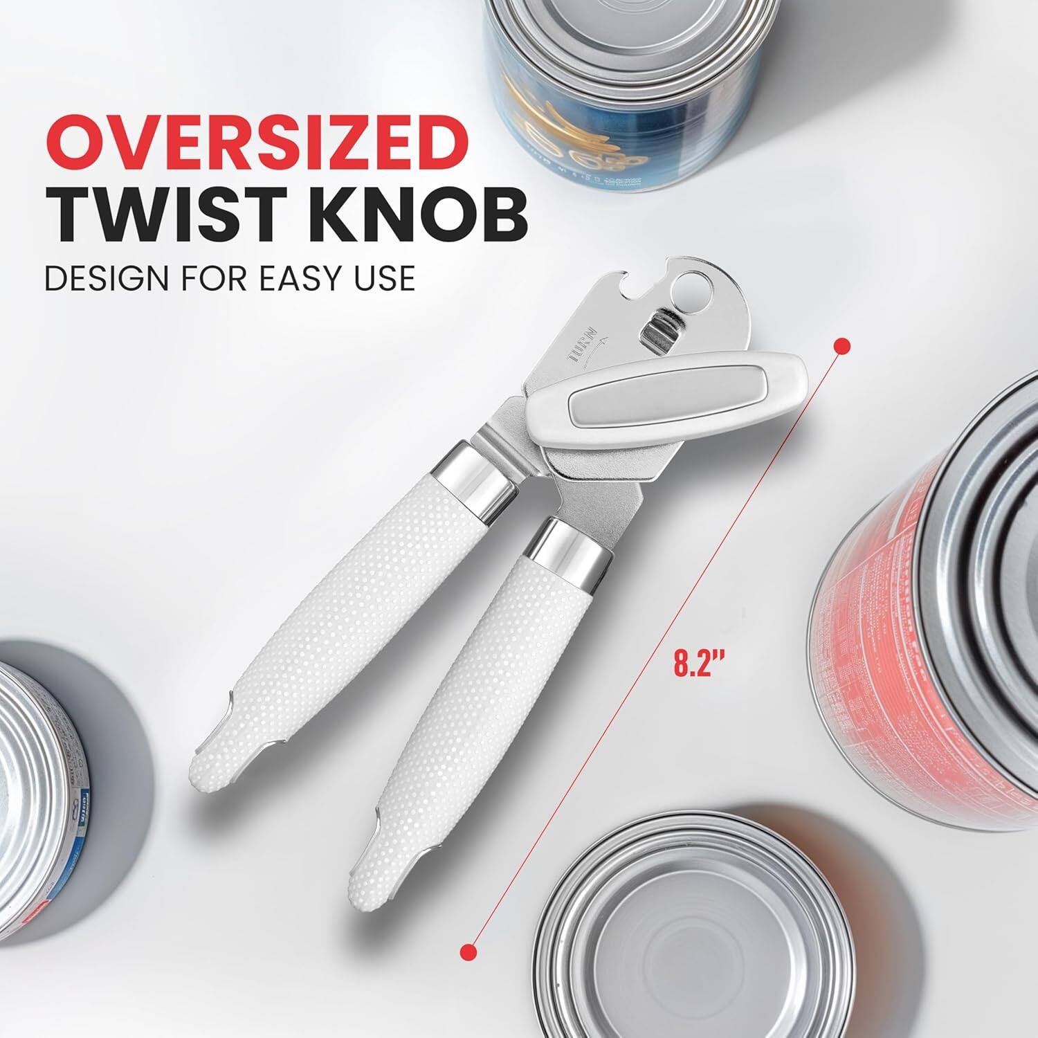 OVERSIZED TWIST KNOB DESIGN FOR EASY USE  
TURN L  
8.2"