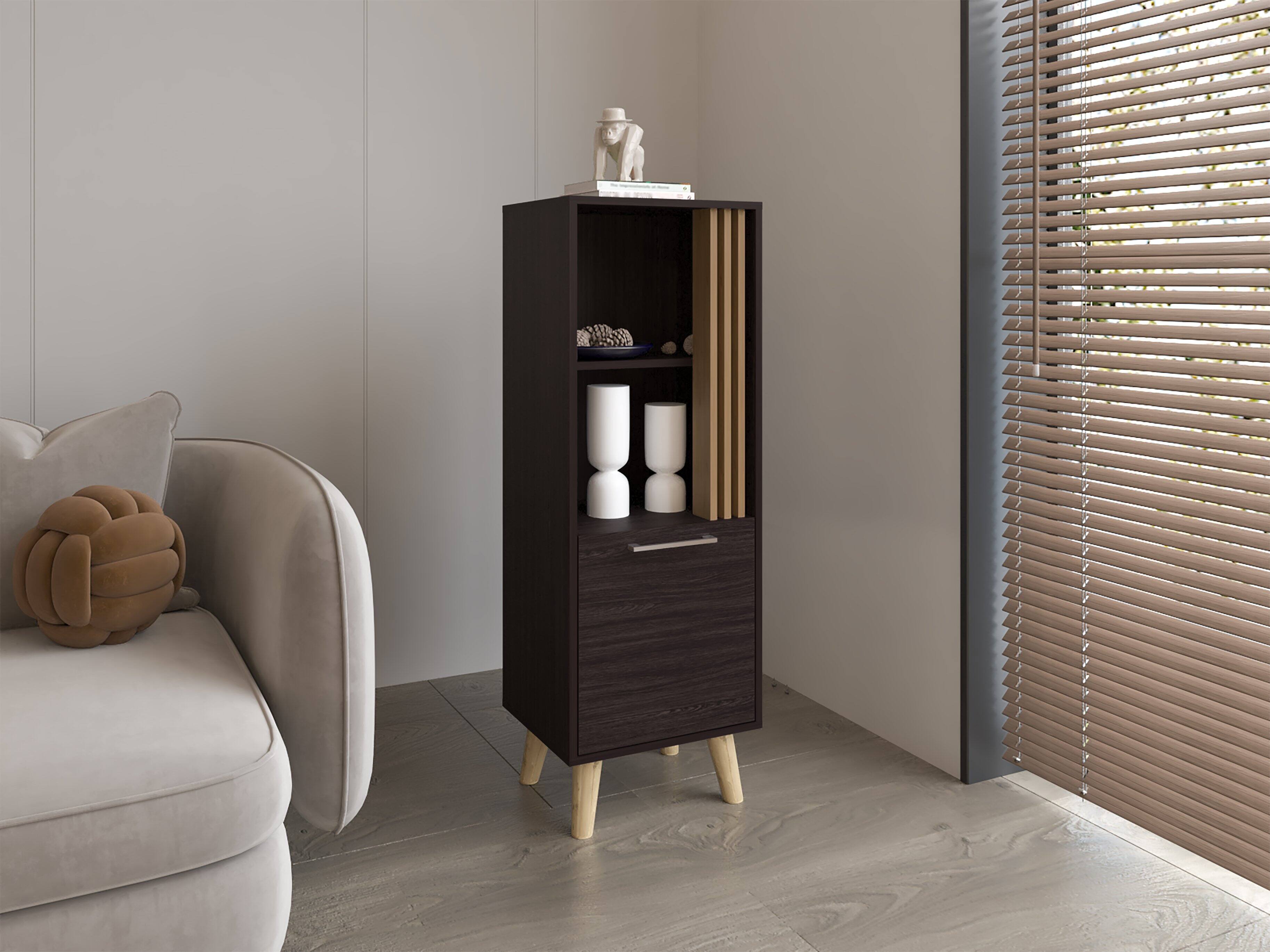 TuHome Vance High One Door Cabinet with Two Open Shelves, a cabinet ...