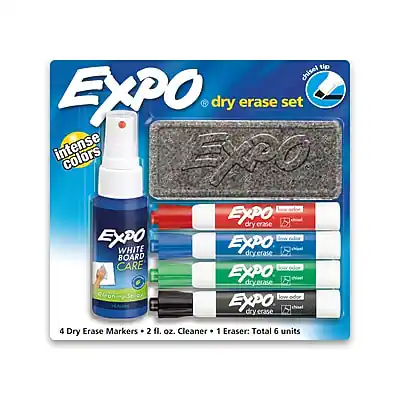 Expro Tank Expo Tank Dry Erase Marker, Chisel Tip, Starter Set/Kit Assorted Colors ...
