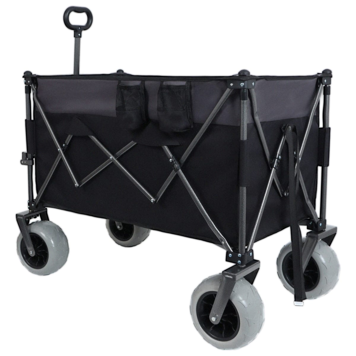 Loheer - Heavy Duty Folding Wagon, All Terrain Balloon Wheels, 480 lb Capacity for Sand and Rough Terrain
