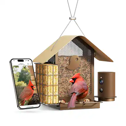 Sure, here is the corrected and grouped text from the image:
**Smart Bird Feeder**
- 28.3M
- Smart Bird Feeder
- $199.99
- Save $10.00
- 4.5 out of 5 stars
- 100+ reviews
**Product Features:**
- Weatherproof
- Smart Camera
- Smart Feeder
- Smart App