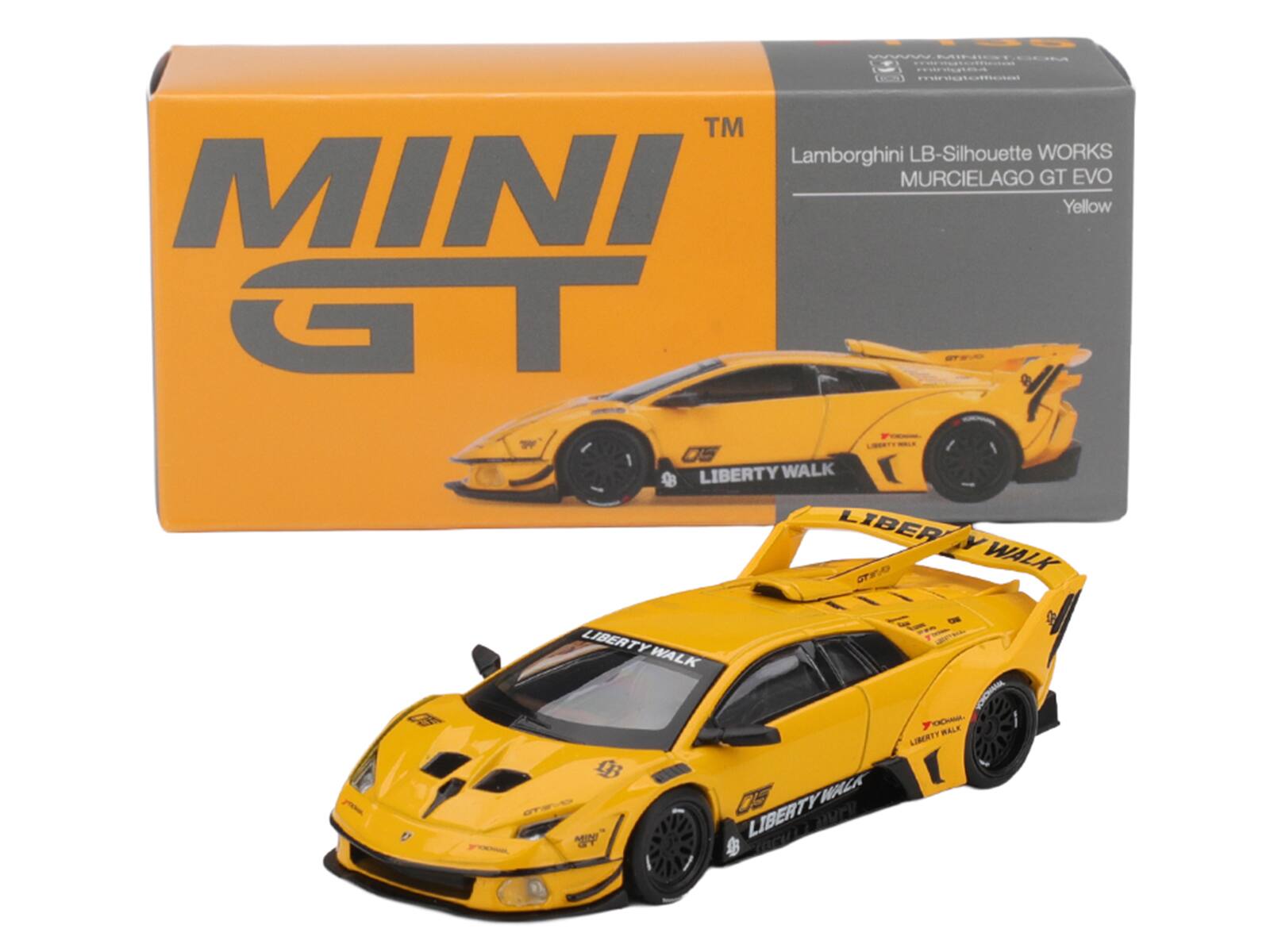 MINI GT  
Lamborghini LB-Silhouette WORKS  
MURCIELAGO GT EVO  
Yellow  
LIBERTY WALK