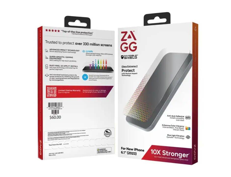 ZAGG - Invisible Shield Glass Screen Protector for iPhone 15 Pro / iPhone 6.1 Pro 2023 - Clear