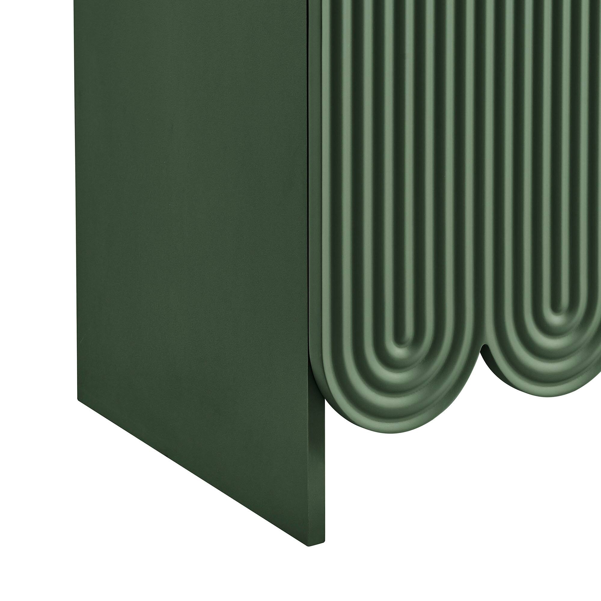 Alt View 6. Modway - Dahlia 78 Inch Fluted and Scalloped Arched Storage Cabinet by Modway - Hunter Green.