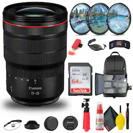 Canon - RF 15-35mm f/2.8L IS USM Lens (3682C002) + Filter Kit + BackPack + More (International Version)